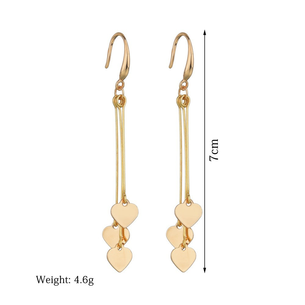 Womens Heart Drop Earrings