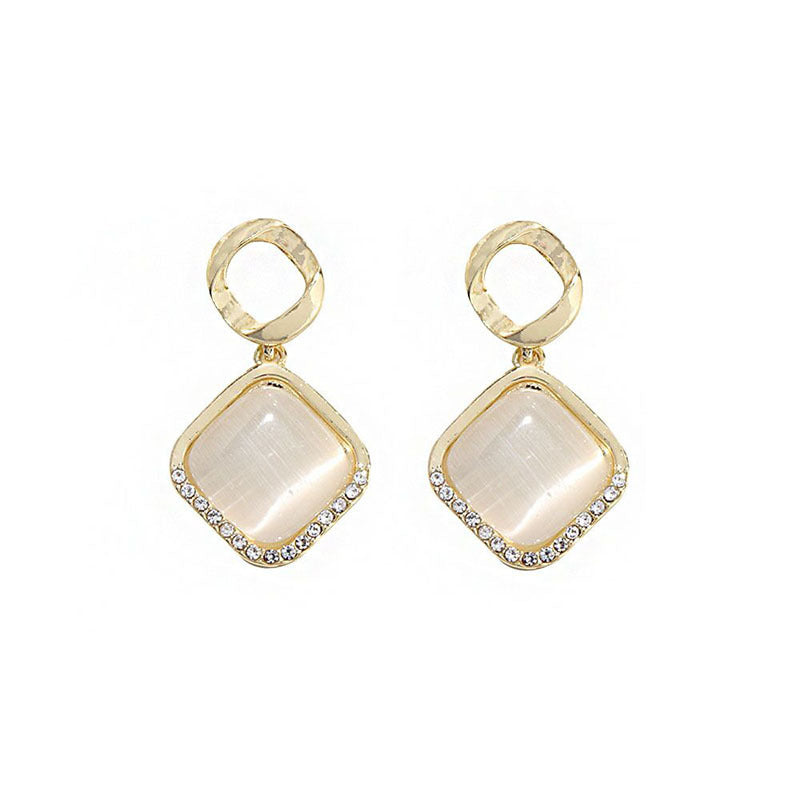 Geometric Opal Stud Earrings