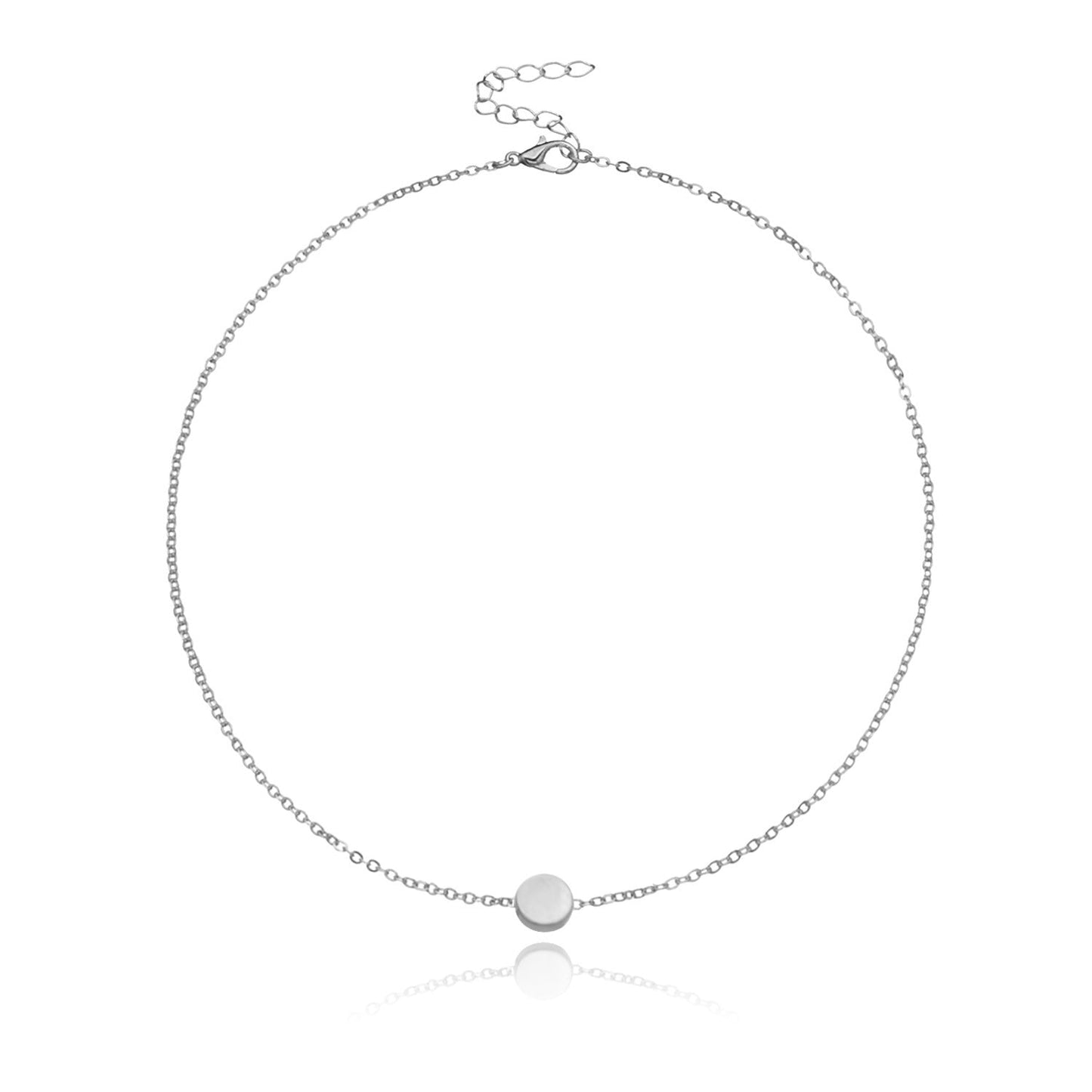 Disc Round Pendant Necklace