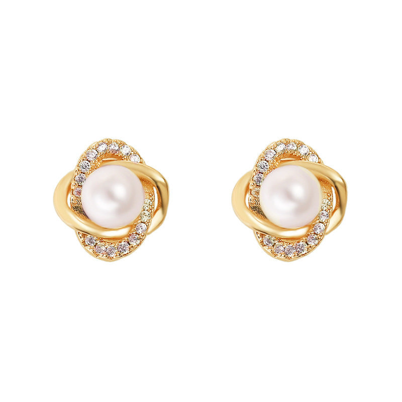 Geometric Square Round Stud Earrings