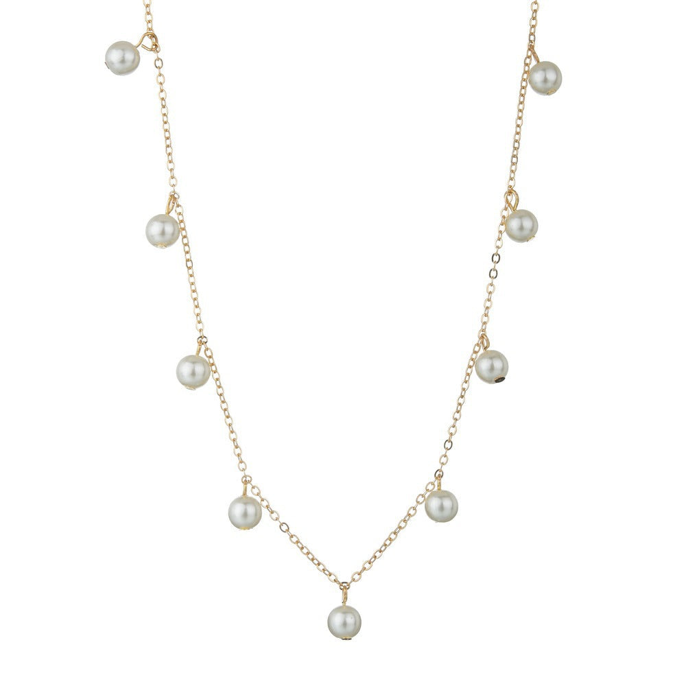 White Pearls Charm Choker Necklace