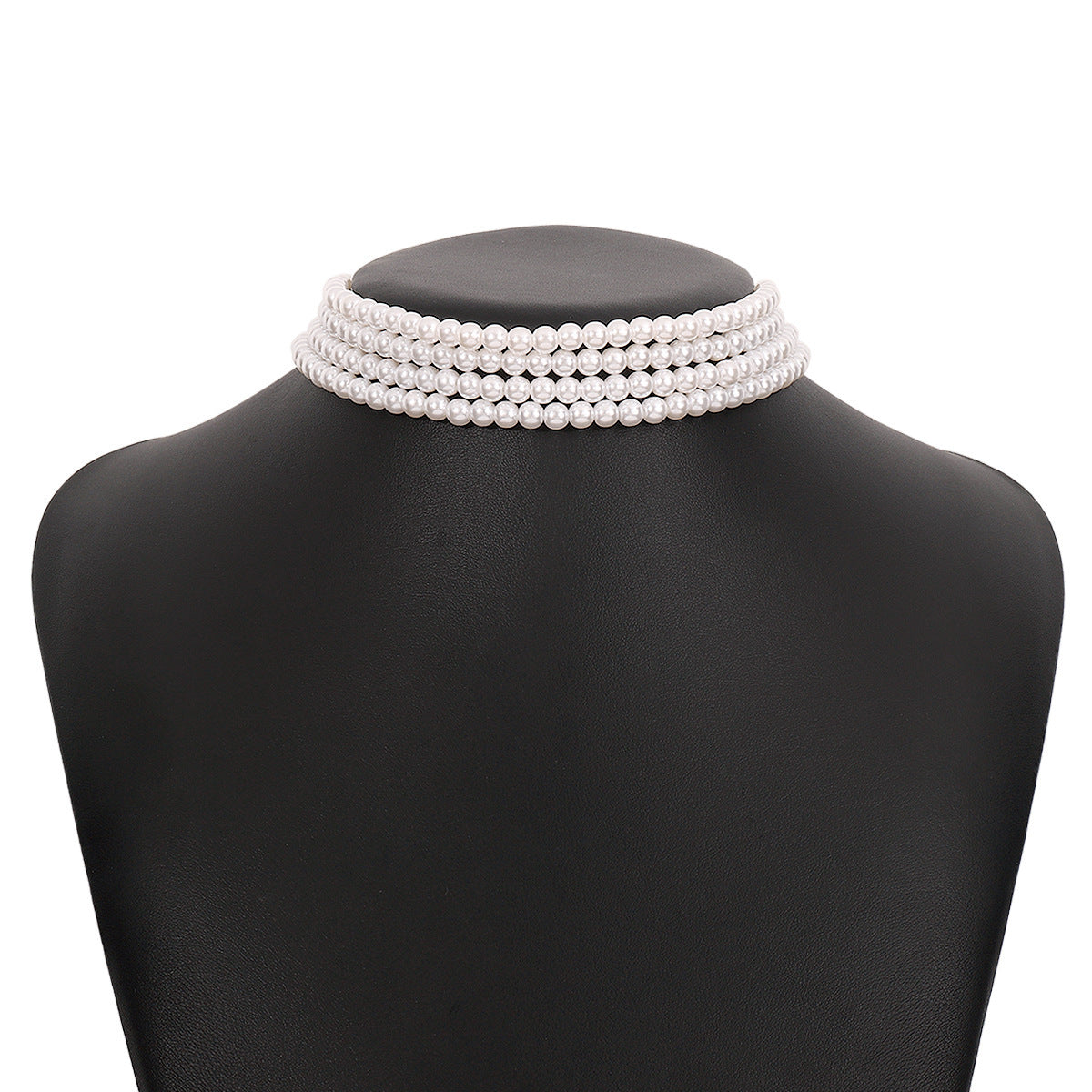 Boho Multi Layered Pearl Choker Necklace