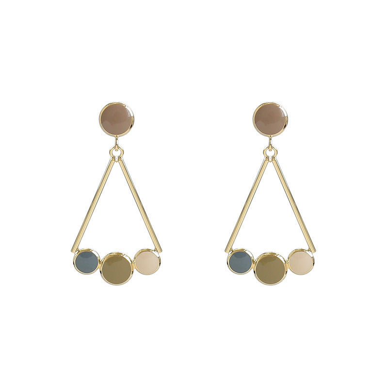Colorful Triangle Stud Drop Earring
