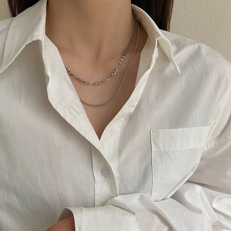 Double Layer Chains Necklace for Women