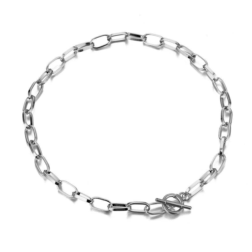 Thick Wide Toggle Clasp Link Chains Chunky Necklace