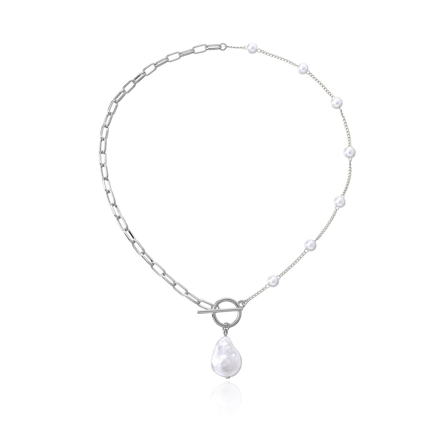 Vintage Pearl Round Bead Necklace Womens