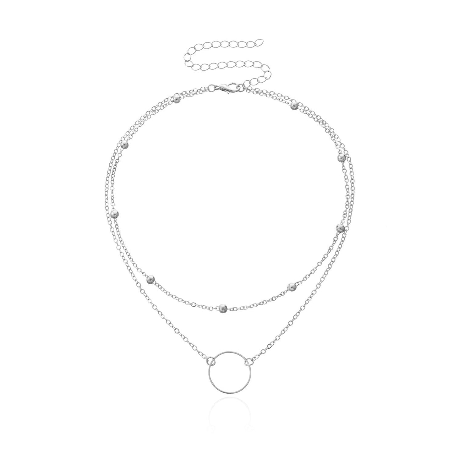 Modern Choker Necklace Two Layers