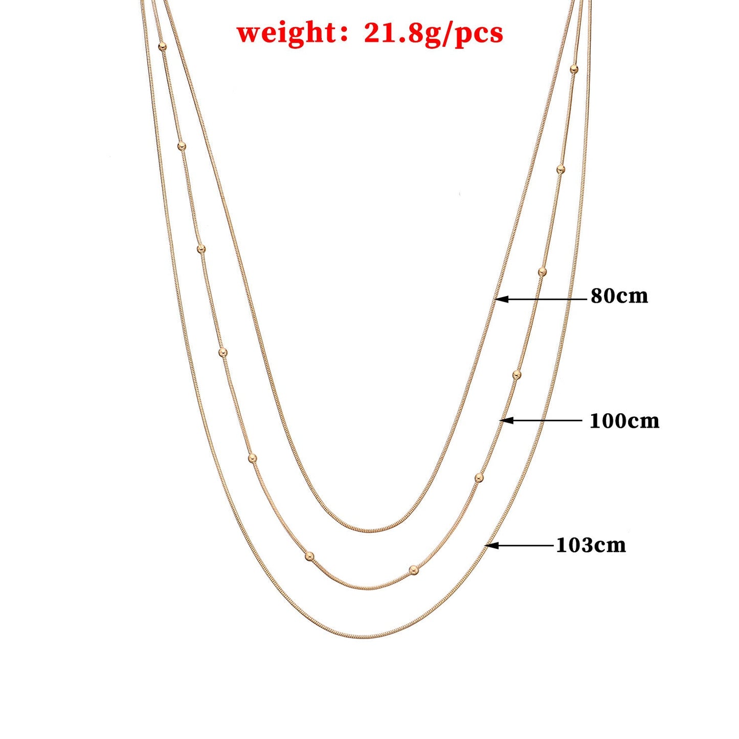 Layer Snake Beaded Chain Necklace