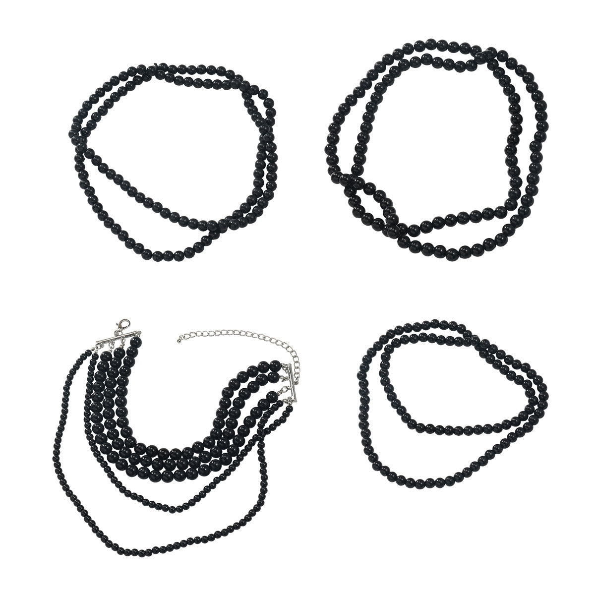 Multi-layer Long Pearl Necklace Set for Women