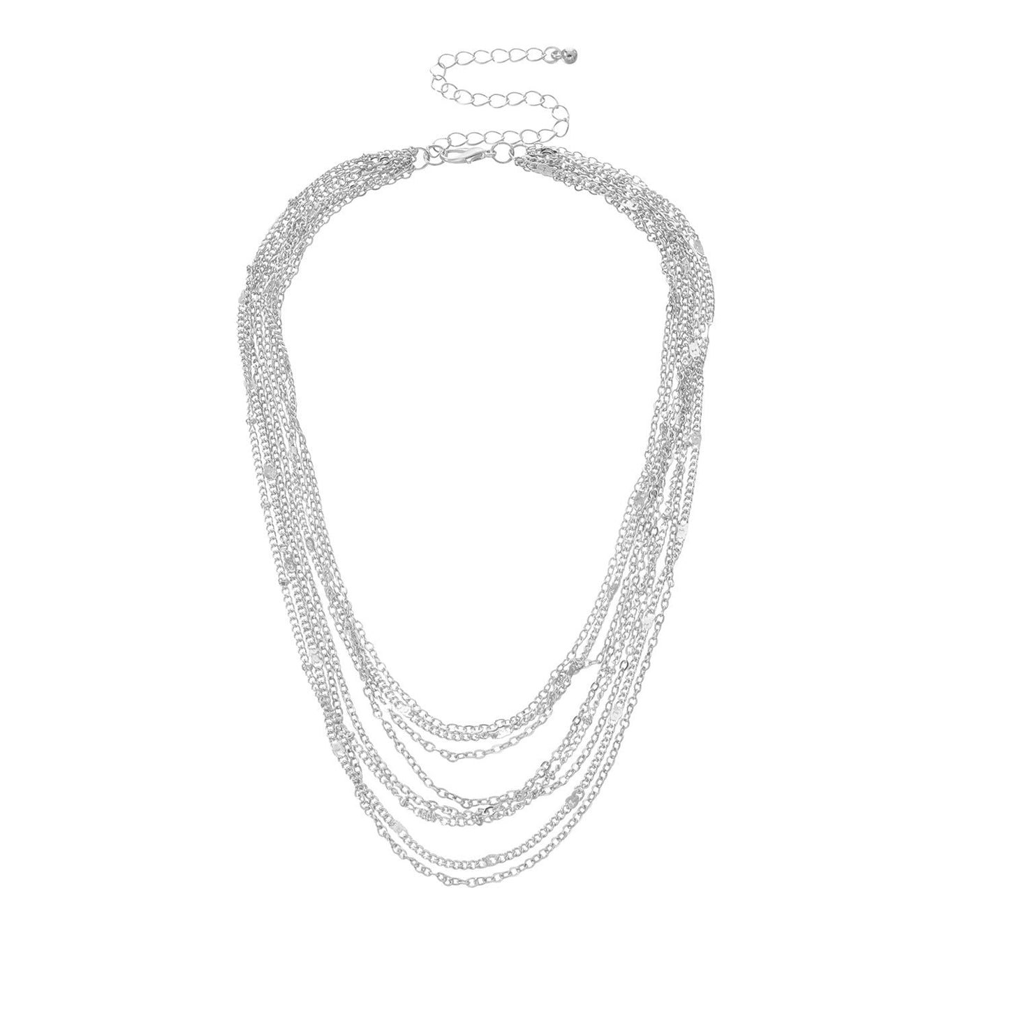Multi Layer Tassel Metal Collarbone Chain Necklace