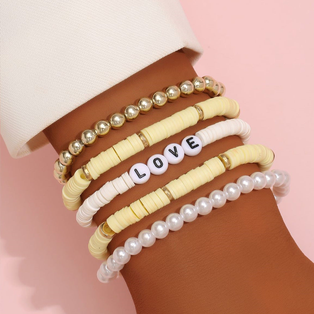 Bohemian Colorful Elastic Beaded Bracelet for Women