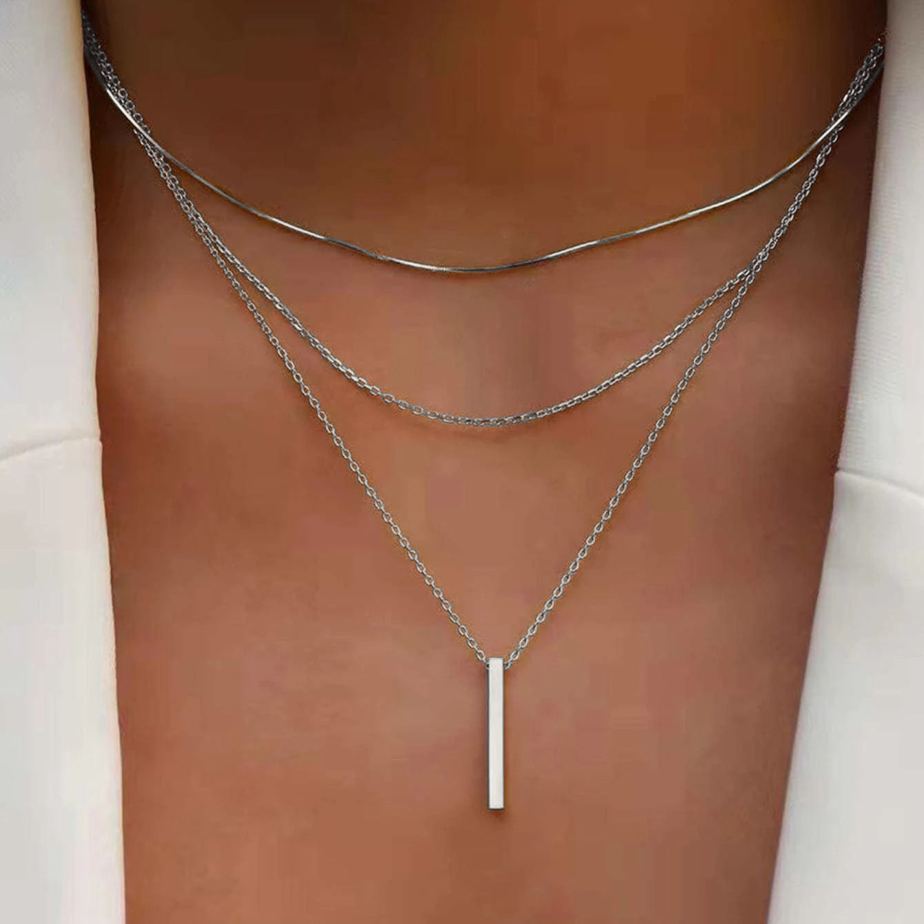 Bohemian Necklace Multi Layered Related Clavicle Chain Necklace
