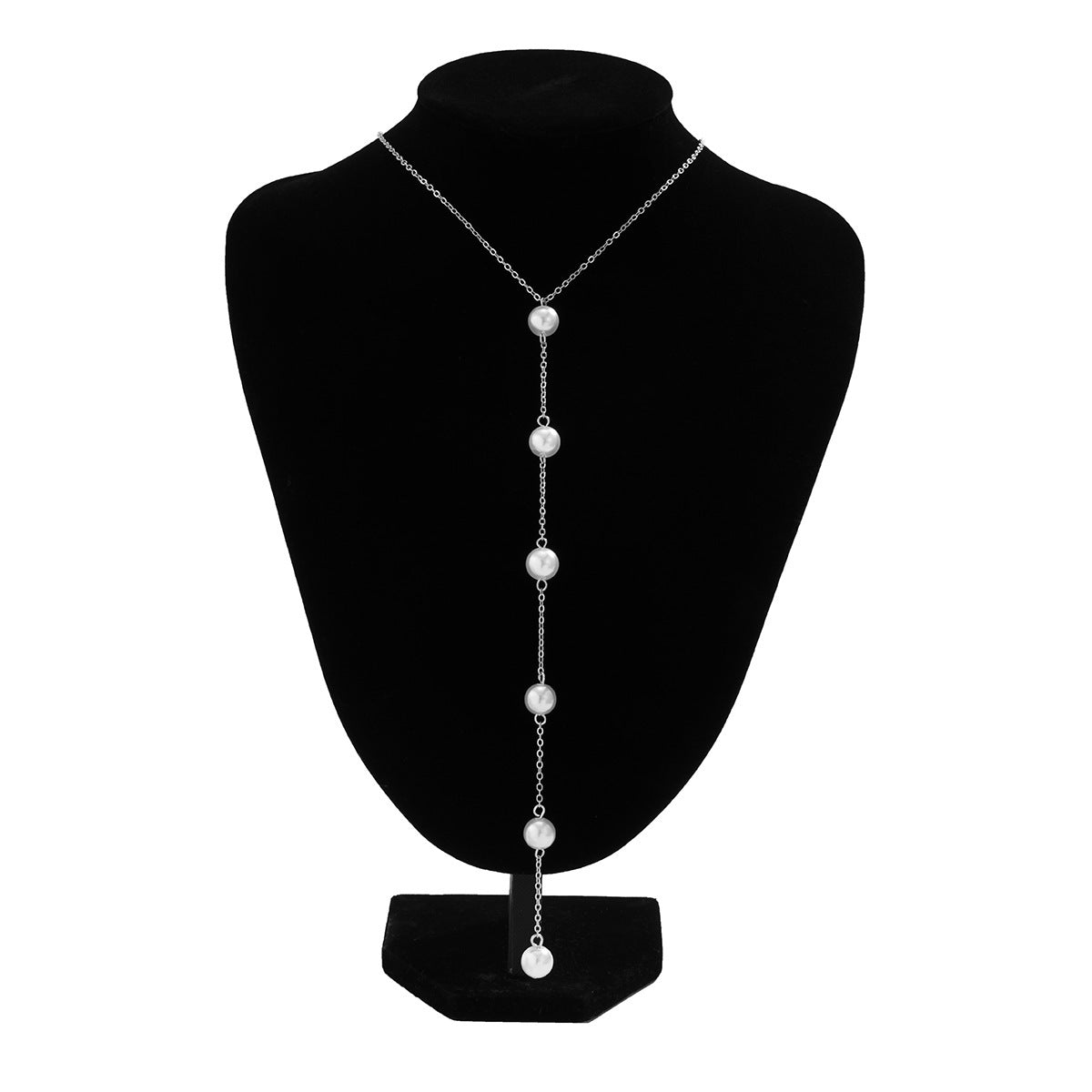 Simple Long Pearl Beads Tassel Chain Necklace