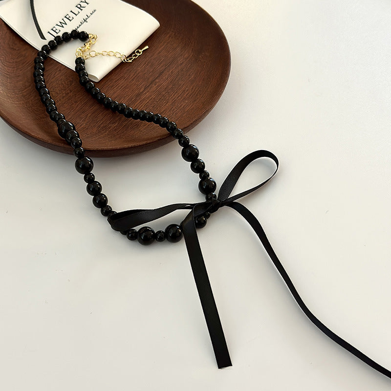 Women Bowknot Pearl Necklace