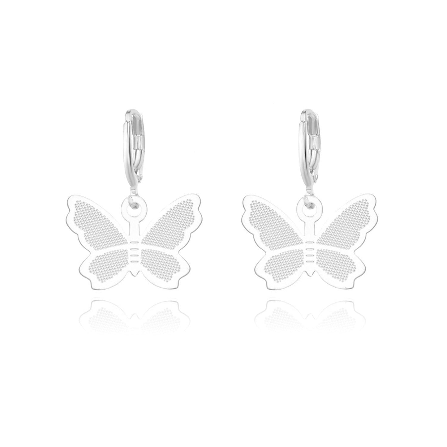 butterfly Drop Dangle Pendant Huggie Earings