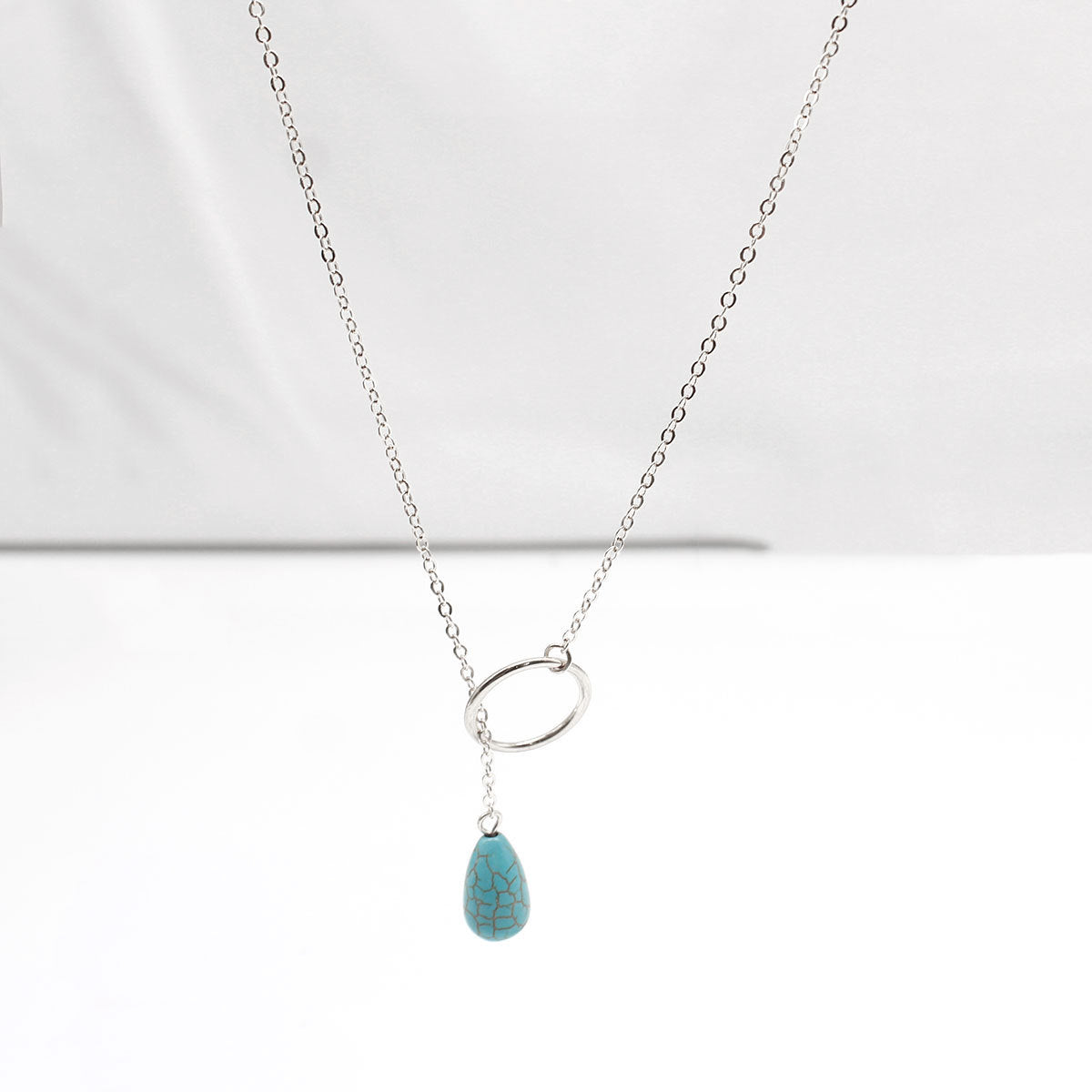 Turquoise Circle Ring Necklace