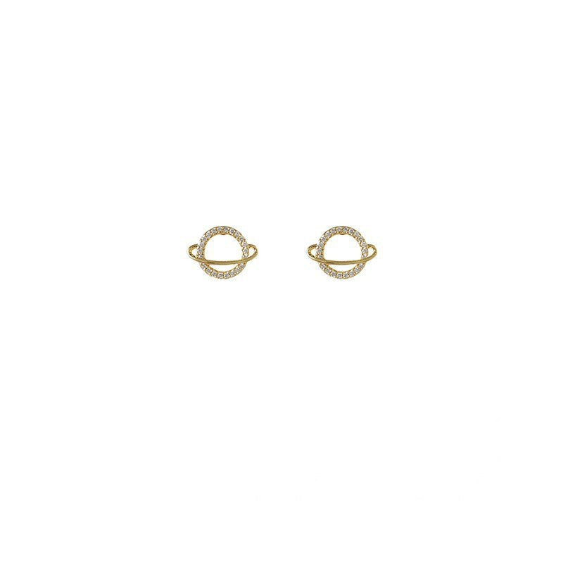 Twist Hollow Round Rhinestone Stud Earring