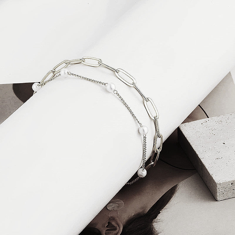 Pearl Chain Double-layer Anklet Jewelry