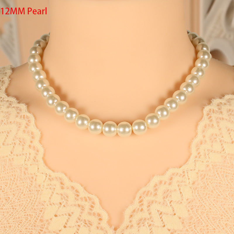 Glass Pearl Necklace Jewelry Summer Choker Jewelry