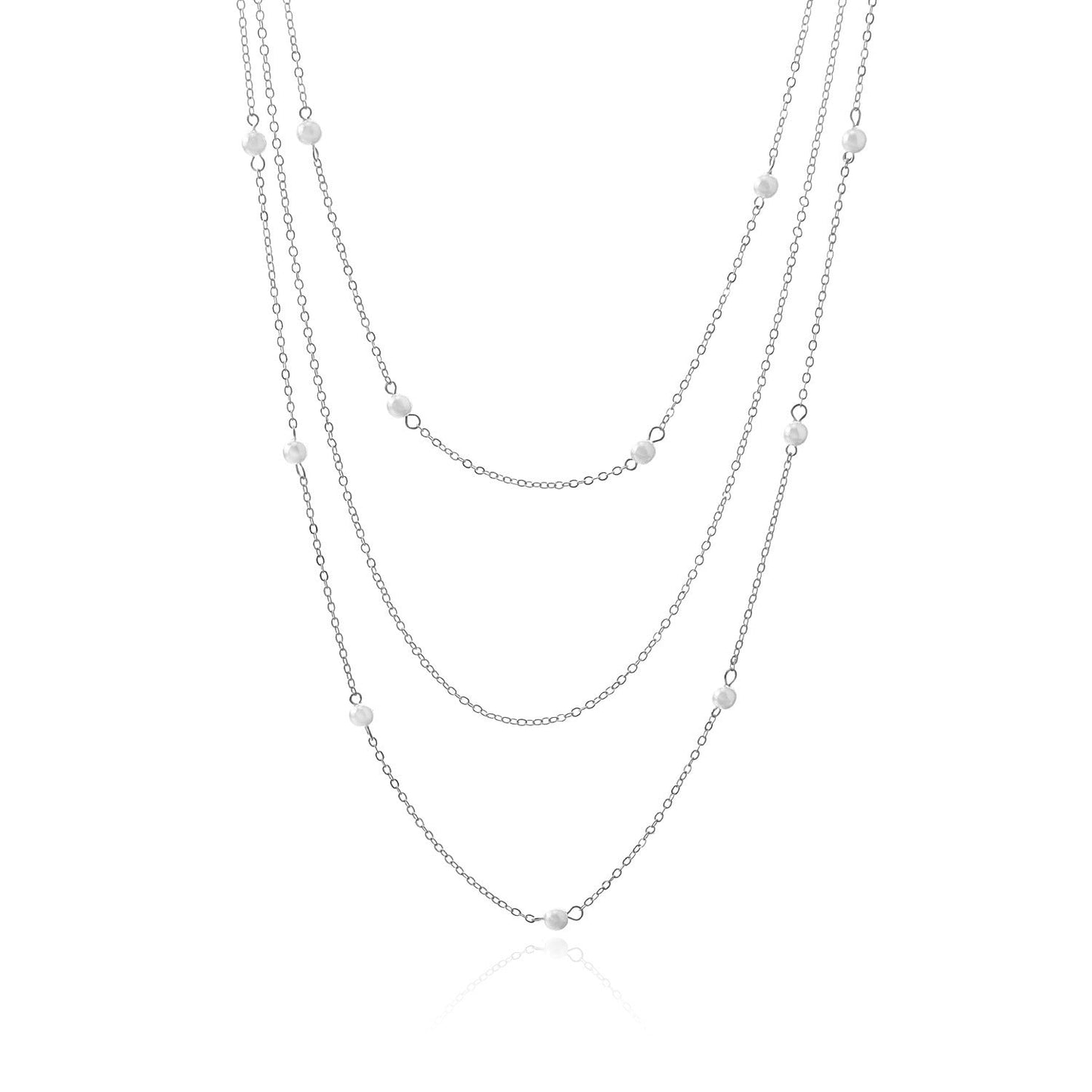 Multi Layer Pearl Necklace Choker Jewelry Long Chain Necklaces