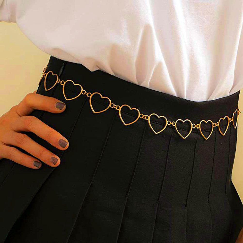 Double Chain Love Waist Chain Hip Hop Heart Pants Chain