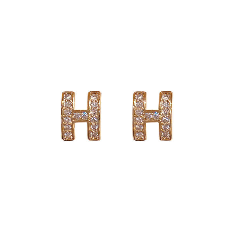 Rhinestone initial Earrings