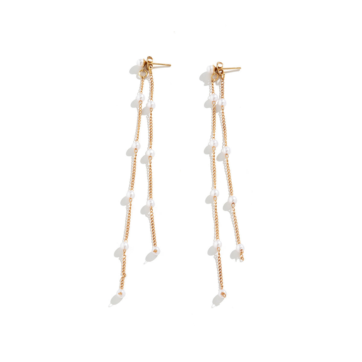 Long Pearl Tassel Earrings