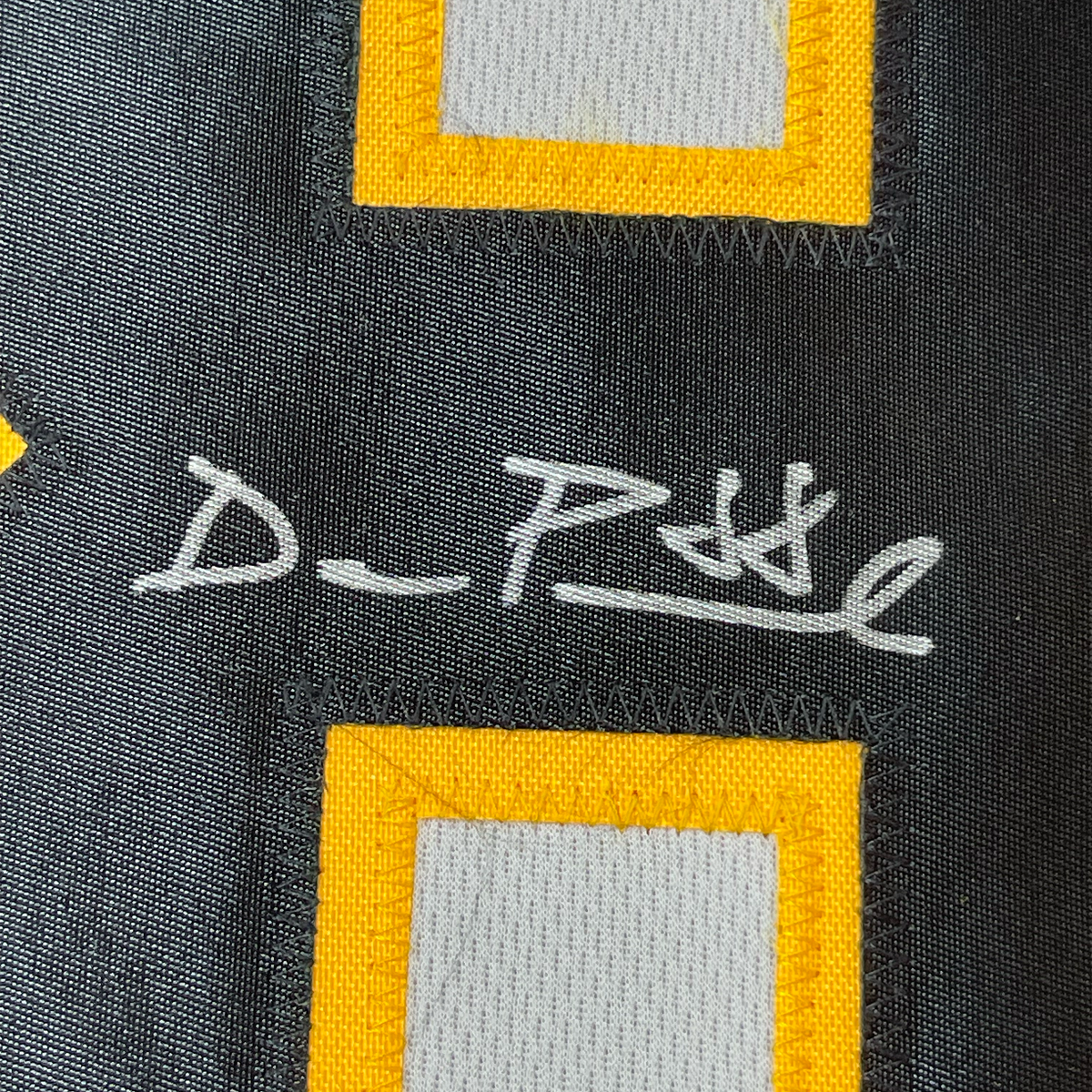 Framed Autographed/Signed David Pastrnak 35x39 Boston White Hockey Jersey PSA/DNA COA