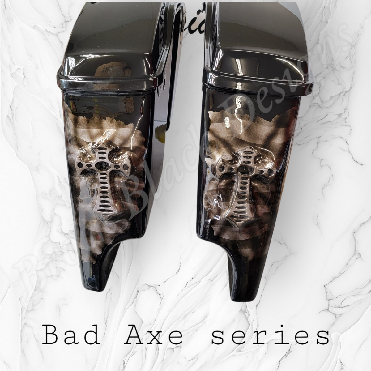 Bad Axe with American flag bags
