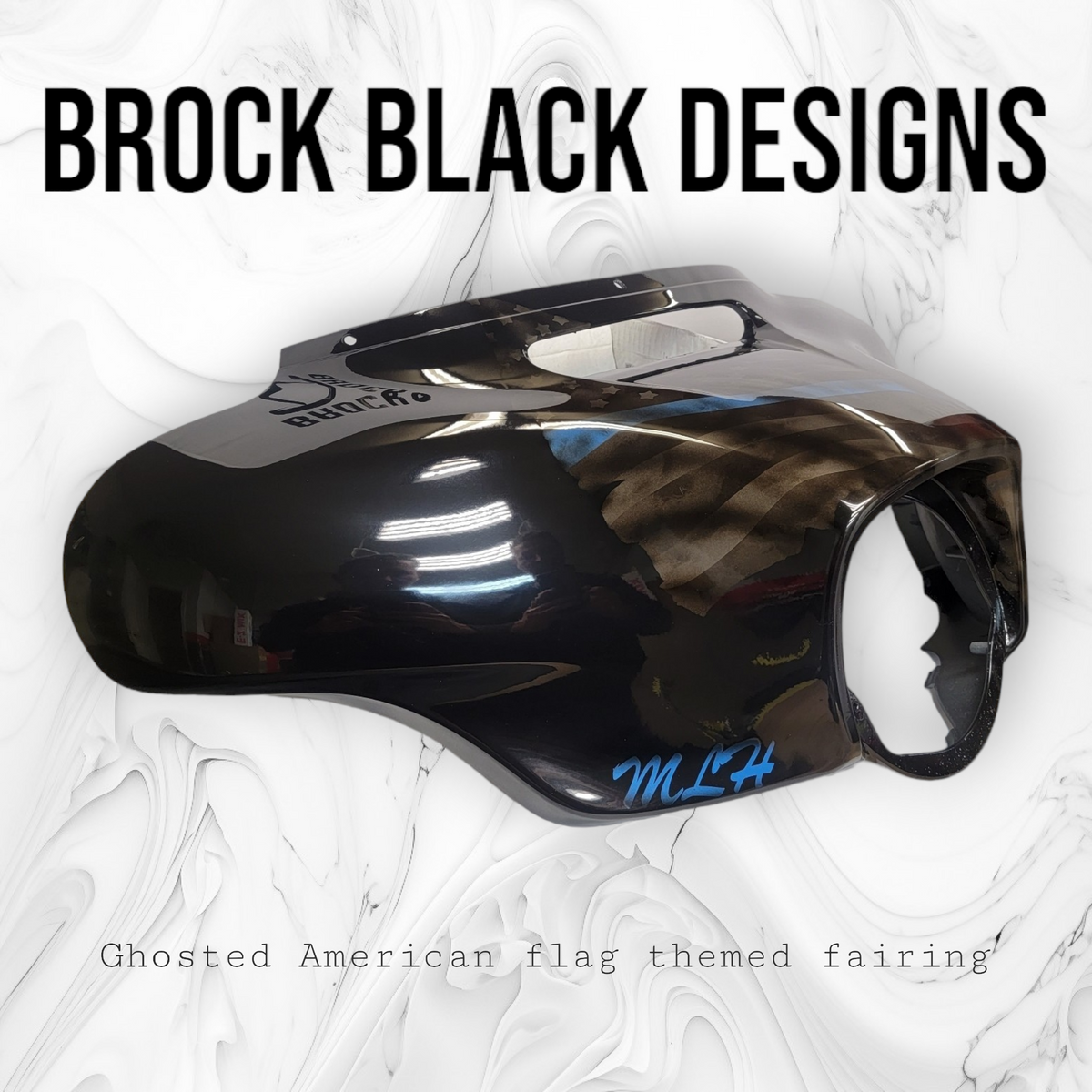 Fairing Ghosted tattered American flag