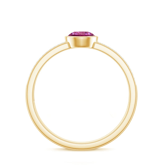 0.4 Carat Solitaire Pink Tourmaline and Diamond Engagement Ring