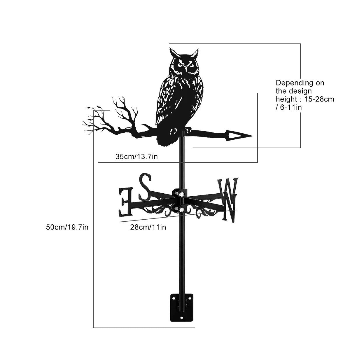 Metal Weather Vane Rustproof Cartoon Animals Sea Rover Wind Direction Indicator for Outdoor Patio Roof Gardens Decoration New