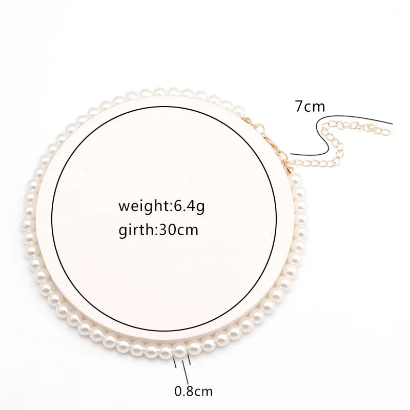 Imitation Pearl Necklace Adjustable Elegant Irregular Beads New Trend Date Wedding Party Jewelry Women Girls Gift