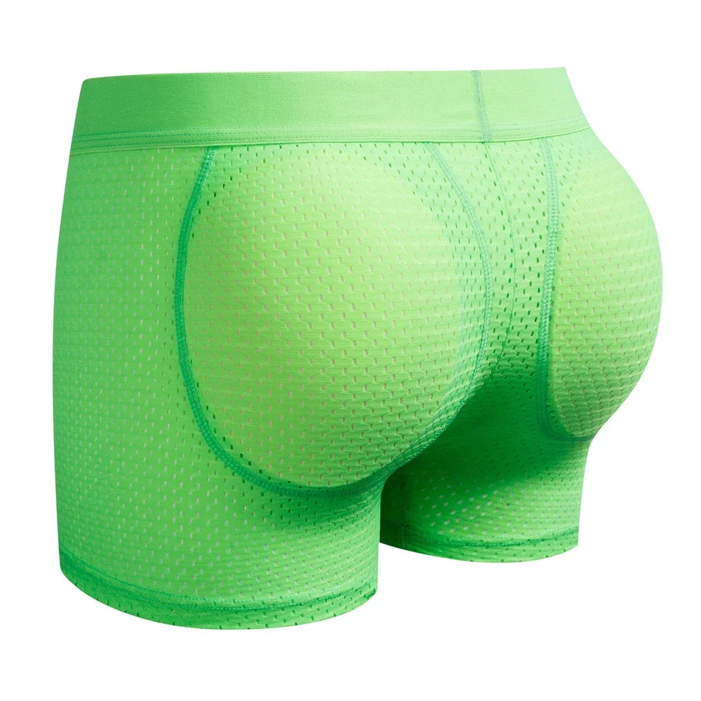 Sexy Men Underwear Boxer Shorts Push Up Padded Underwear Men's Boxers Hip Butt Padded Elastic Truncks Enhancement or As Swimwear