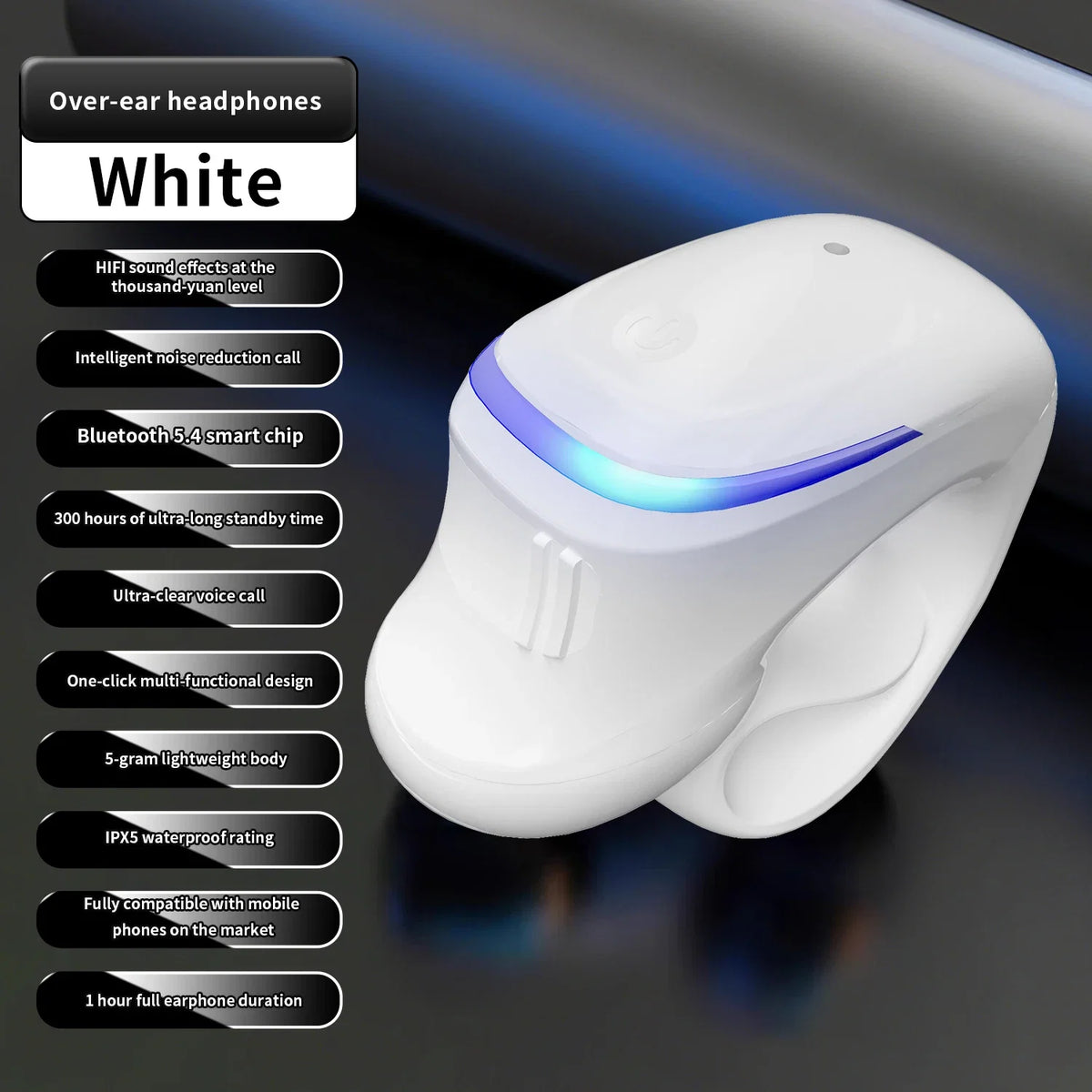 Wireless Bluetooth 5.3 Headphone Bone Conduction Headset Clip Single Ear Earphones Sport Earbuds For iPhone Huawei Realme OPPO