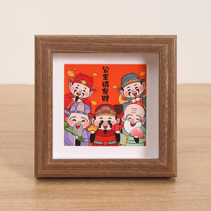 10*10cm Picture Frame Natural Woodgrain Wall Hanging Large Picture Frame for Photos Posters Art Prints(random Style)