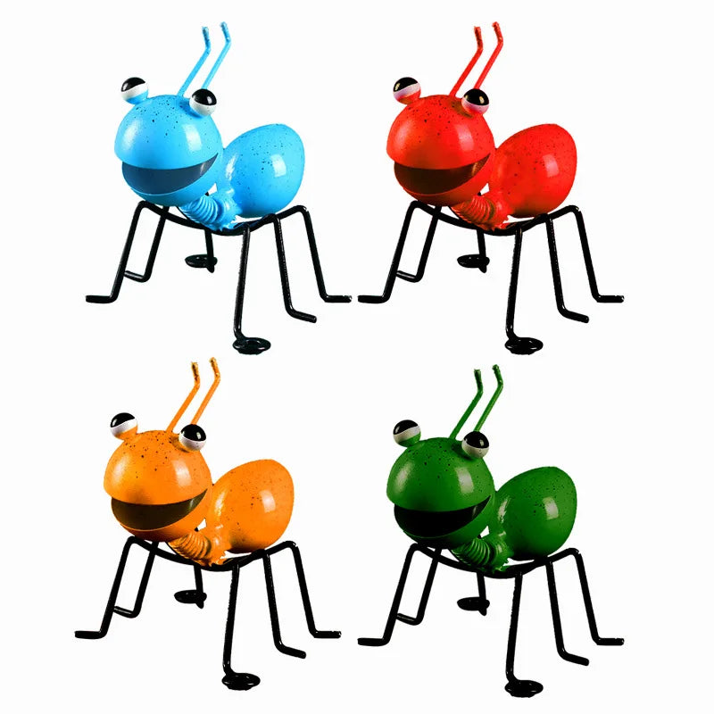 New 4-1PC Ant Decor Outdoor Garden Cute Insect Metal Ant Living Room Wall Art Sculptures Wall Hang Home Decors Jewelry Ornament