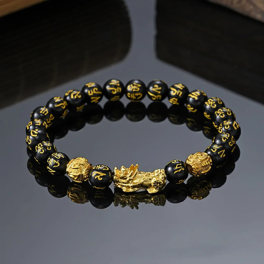 Feng Shui Wealth And Luck Bracelet Black Obsidian