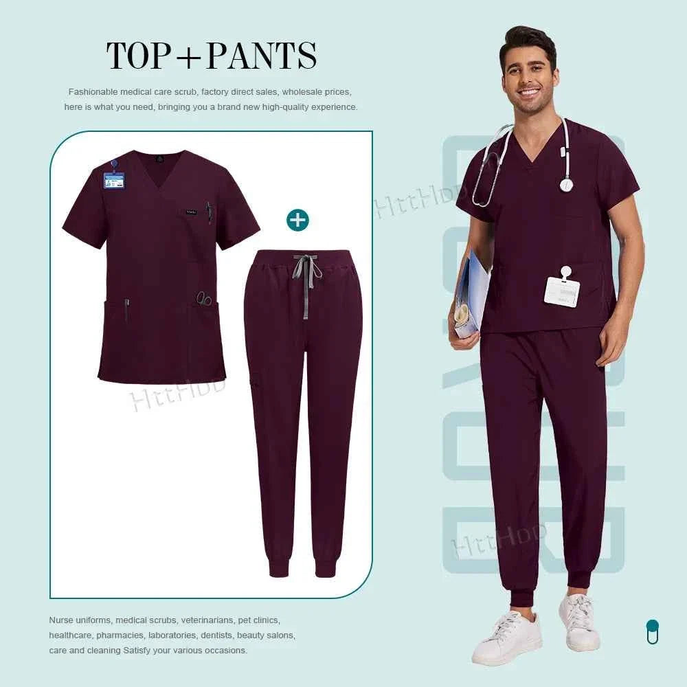 Unisex Multicolor Medical Scrub Sets