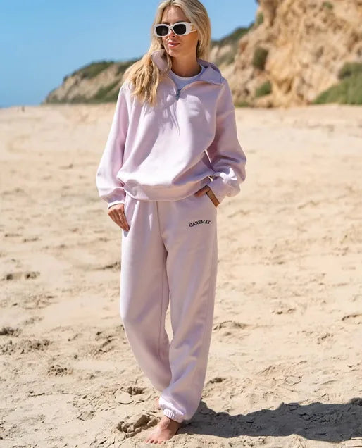 Autumn Women's Tracksuit with Zipper Oversize Hoodie Classic Two Piece