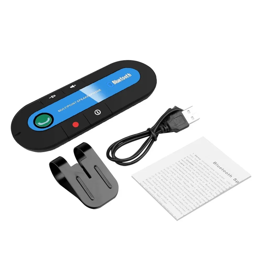 Bluetooth Speaker Handsfree Car Kit Sun Visor Clip Wireless Audio Receiver Speakerphone Wireless Stereo MP3 Music Player