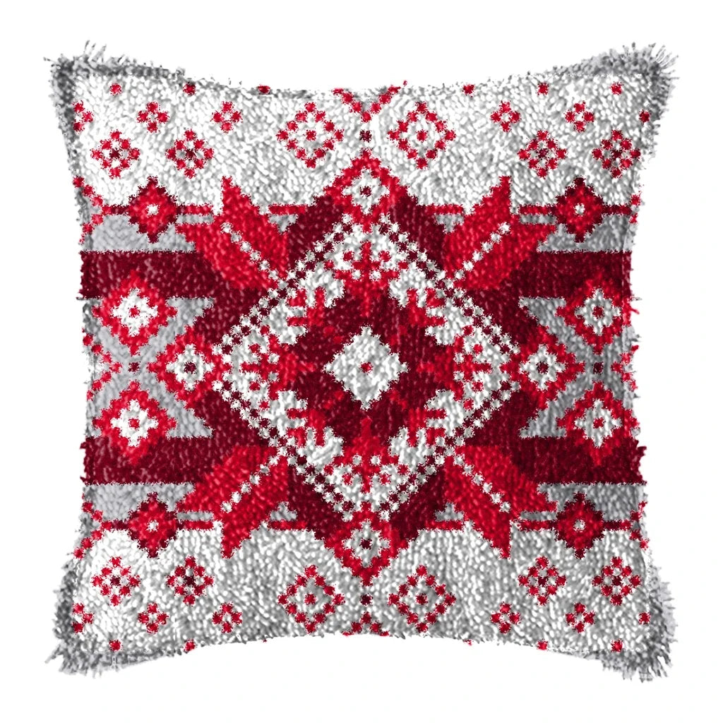 DIY Latch Hook Rug Kits Snowman Santa Claus Hat Embroidery Cushion Pillow Cover