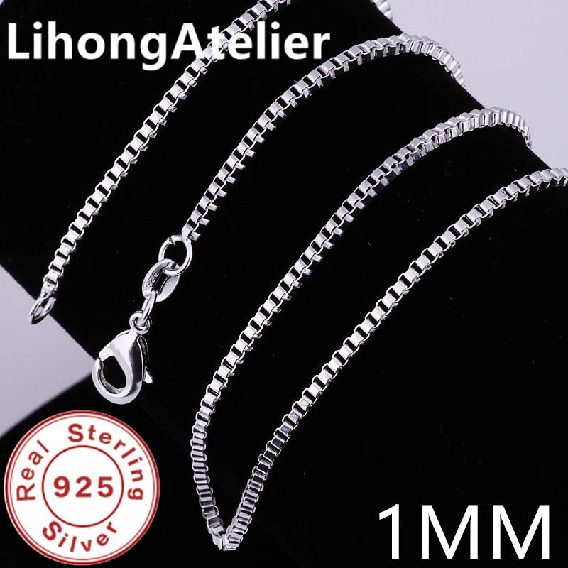 New 925 Sterling Silver Necklace 1mm Box Venetian Necklace Gold Plating Suitable For Women And Men Jewelry Gifts