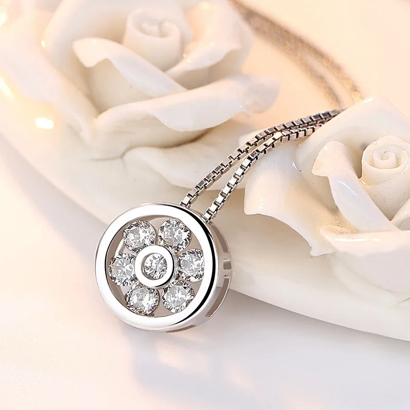 925 Sterling Silver Necklace Zircom for Women 18k Gold Plated Jewelry Pendant Birthday Party Gift Jewelry Gift New N12