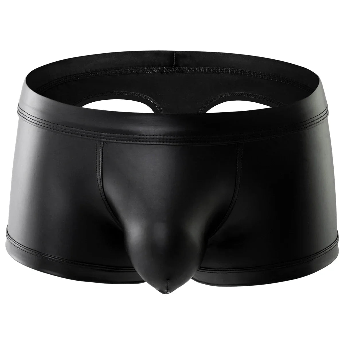 CLEVER-MENMODE Men's Boxers Faux Leather Underwear Wet Look Sexy Panties Open Butt G String Underpants Buttocks Boxershorts Club