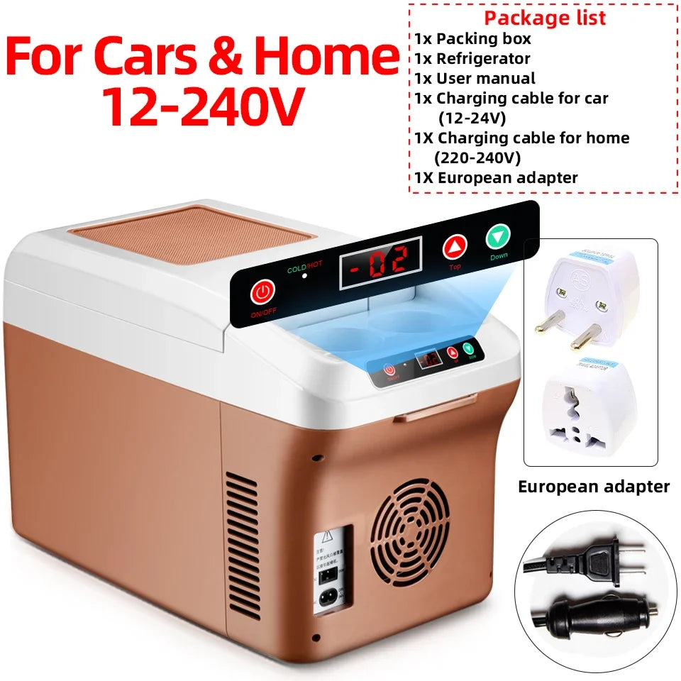 Yanace 15L Portable Car Refrigerator Dual Zone Mini Fridge Freezer for Camping Travel Electric Cooler Box Outdoor Use