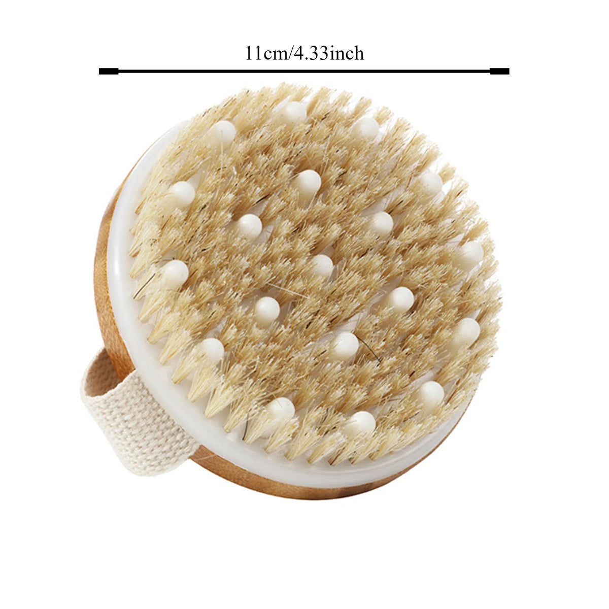Handheld portable shower brush Natural Wooden Wet Dry Skin Body Bristle Brush Soft SPA Brush Bath Massager