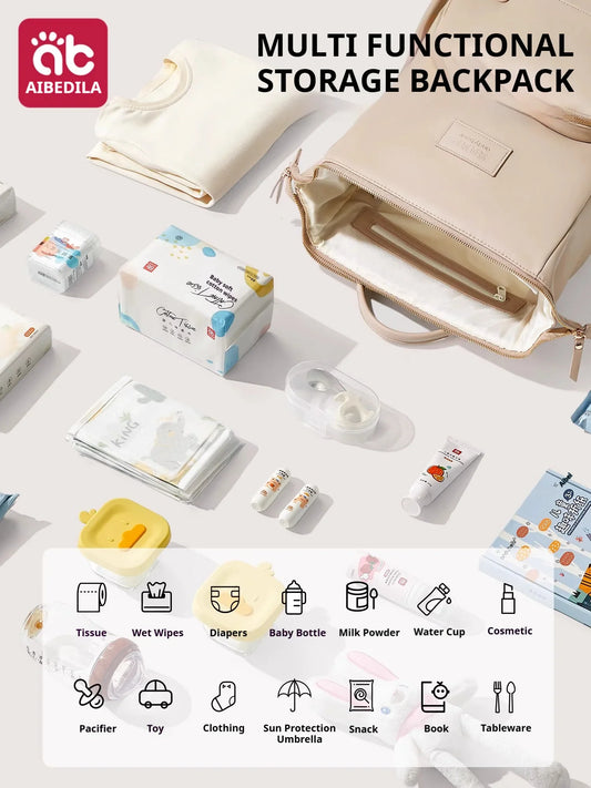 Aibedila Diaper Bag Backpack Women's Bag Backpack Baby Diaper Bag
