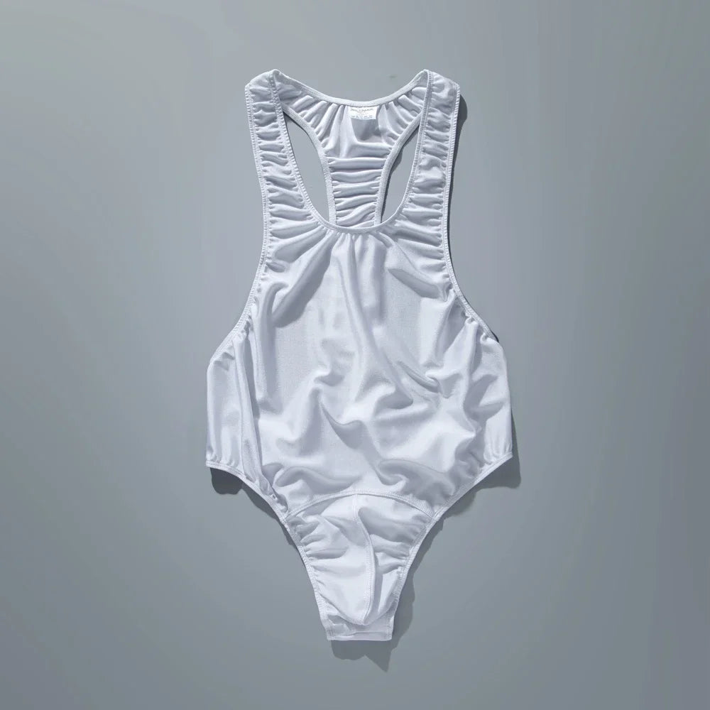 Men's Sexy Nylon Jockstrap Leotard Underwear Jockstrap Bodysuit Breathable Skinny U Convex Suspender Jumpsuits Gay Underwear