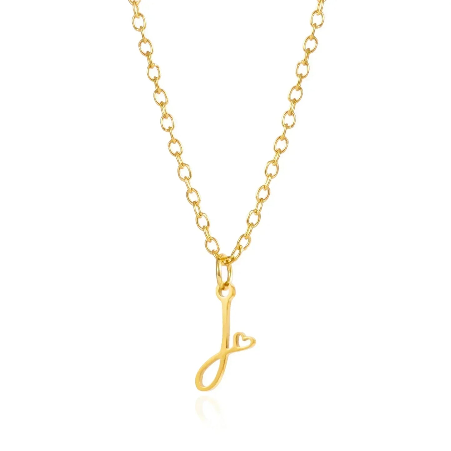 26 Initial Letters Heart Pendant Stainless Steel Necklace for Women Gold Color A-Z Alphabet Choker Chain Birthday Jewelry Gift